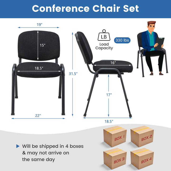 Set of 8 Office Guest Chair Stackable Reception Chair Waiting Conference Room Image 2