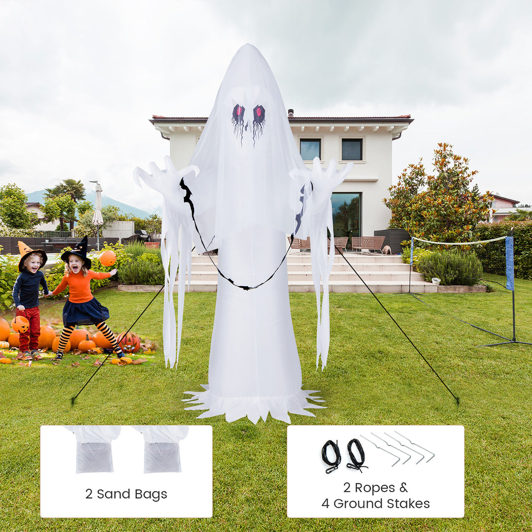 8 FT Inflatable Ghost Bride Outdoor Halloween Decoration w/ Rotating Flame Light Image 9