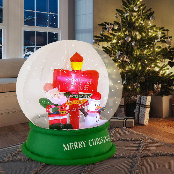 4FT Christmas Inflatable Snow Globe Blow Up Yard Decoration w/ LEDs and Air Blower Image 4