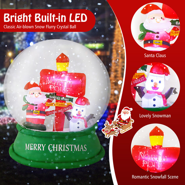 4FT Christmas Inflatable Snow Globe Blow Up Yard Decoration w/ LEDs and Air Blower Image 5