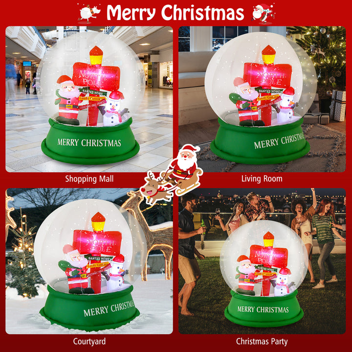 4FT Christmas Inflatable Snow Globe Blow Up Yard Decoration w/ LEDs and Air Blower Image 8