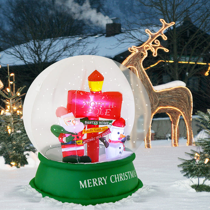 4FT Christmas Inflatable Snow Globe Blow Up Yard Decoration w/ LEDs and Air Blower Image 9