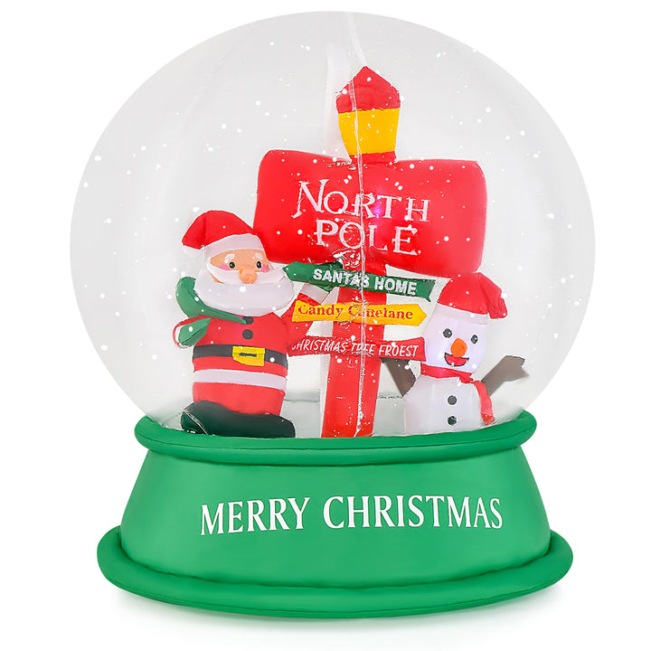 4FT Christmas Inflatable Snow Globe Blow Up Yard Decoration w/ LEDs and Air Blower Image 10