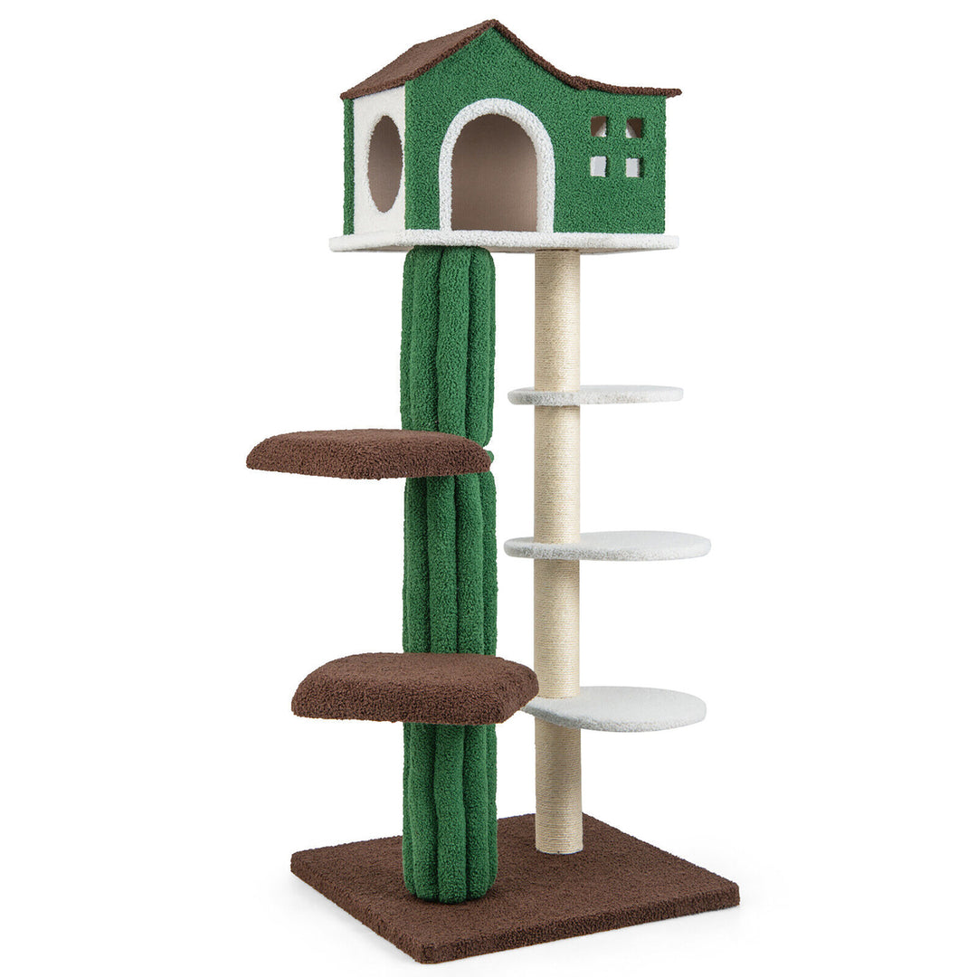 7-Tier Modern Cat Tree Tower 61 Cat Climbing Stand with Sisal Scratching Posts Image 10