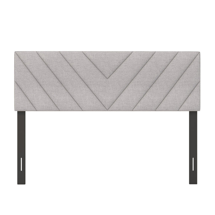 Linen Fabric Upholstered Headboard Rectangular Headboard w/ Solid Wood Legs Image 1