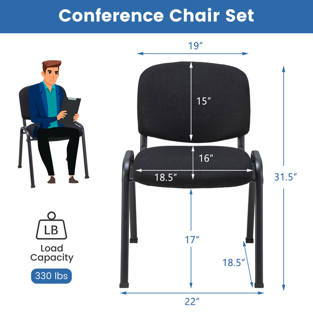 Set of 2 Office Guest Chair Stackable Reception Chair Waiting Conference Room Image 2