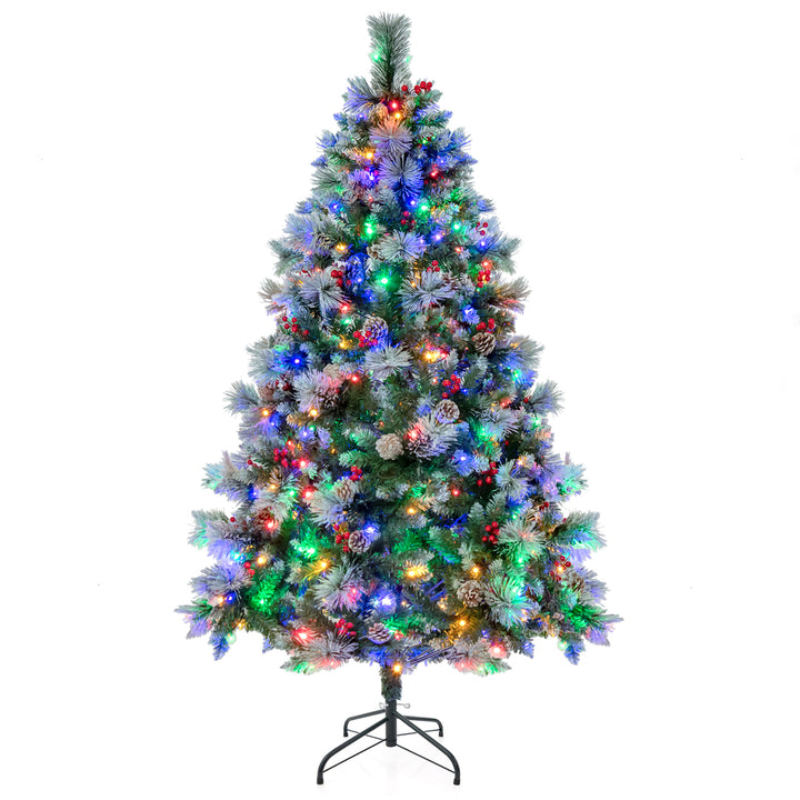 6 FT Pre-Lit Artificial Christmas Tree Hinged Xmas Tree w/ 350 LED Lights and 11 Lighting Modes Image 10