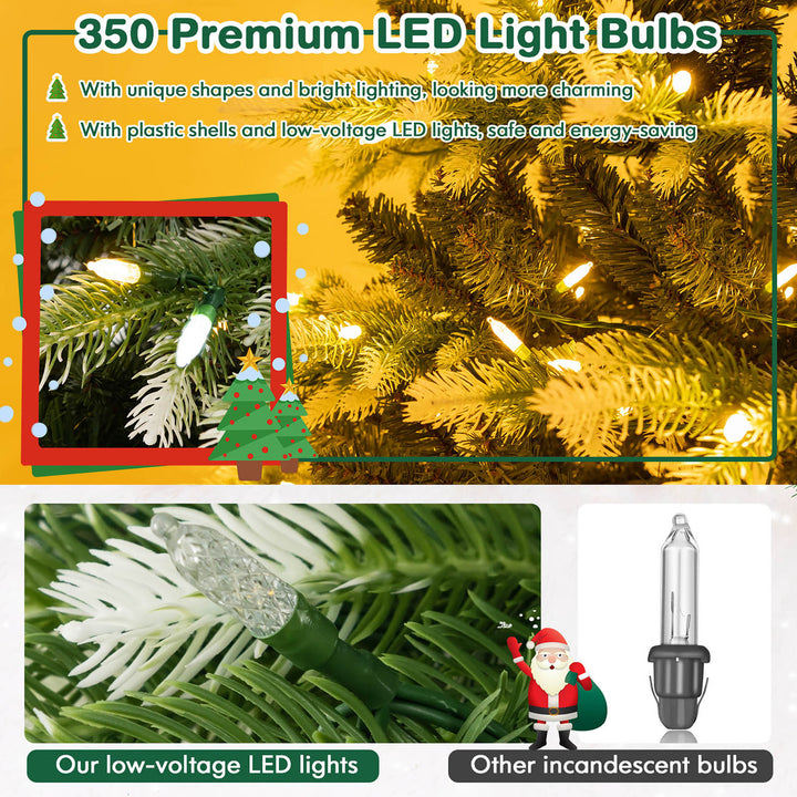 6 FT Per-Lit Artificial Christmas Tree Hinged Xmas Tree w/ Quick Power Connector Image 4