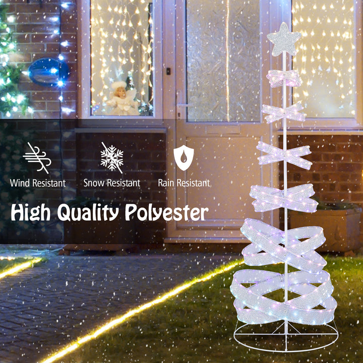 Pre-lit Spiral Christmas Tree Light Up Artificial Tree w/ 341 LED Lights Holiday Decoration Image 6