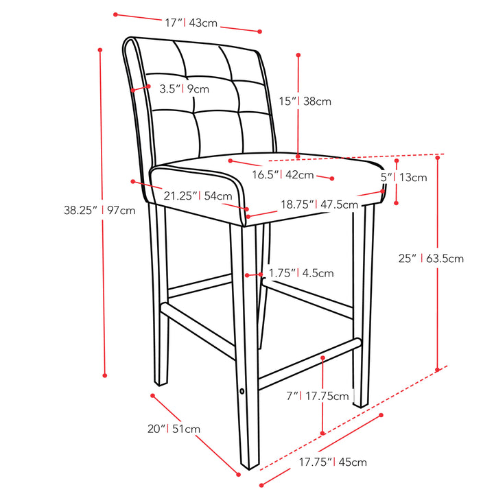 CorLiving Antonio PU Tufted Counter Height Barstool Image 4