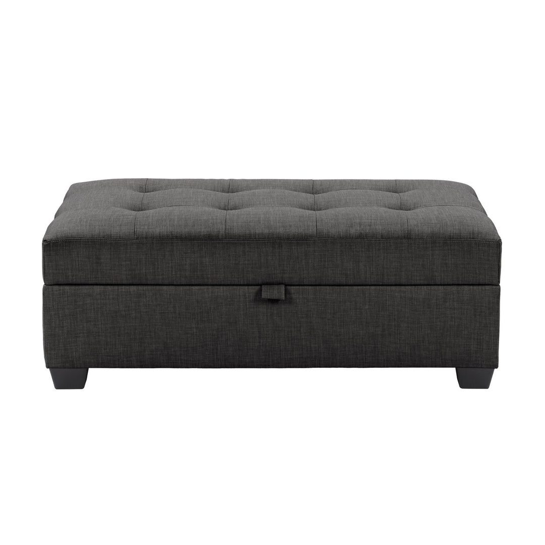 CorLiving Antonio Fabric Storage Ottoman Image 1