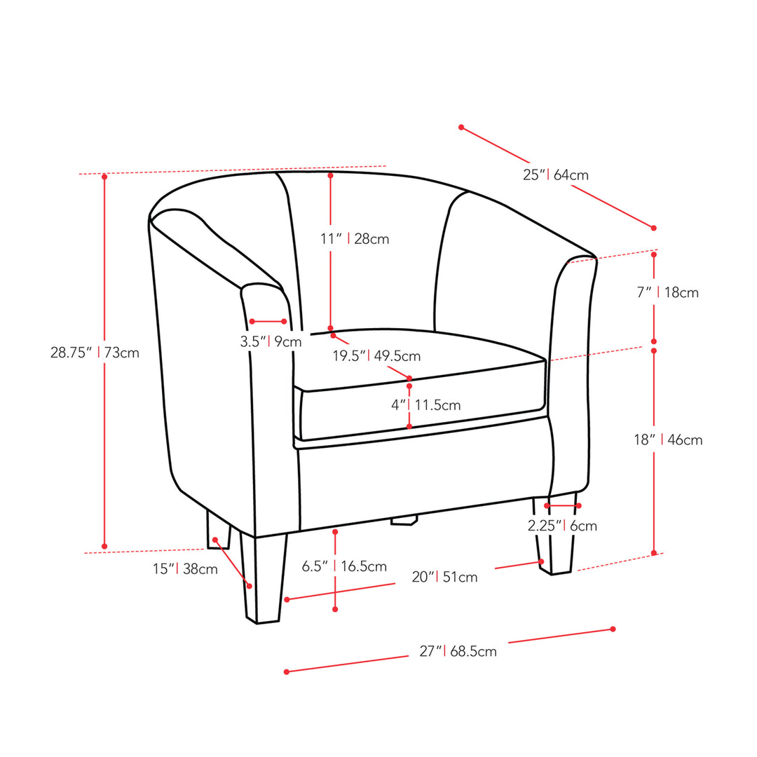 CorLiving Antonio Tub Chair PU Image 4