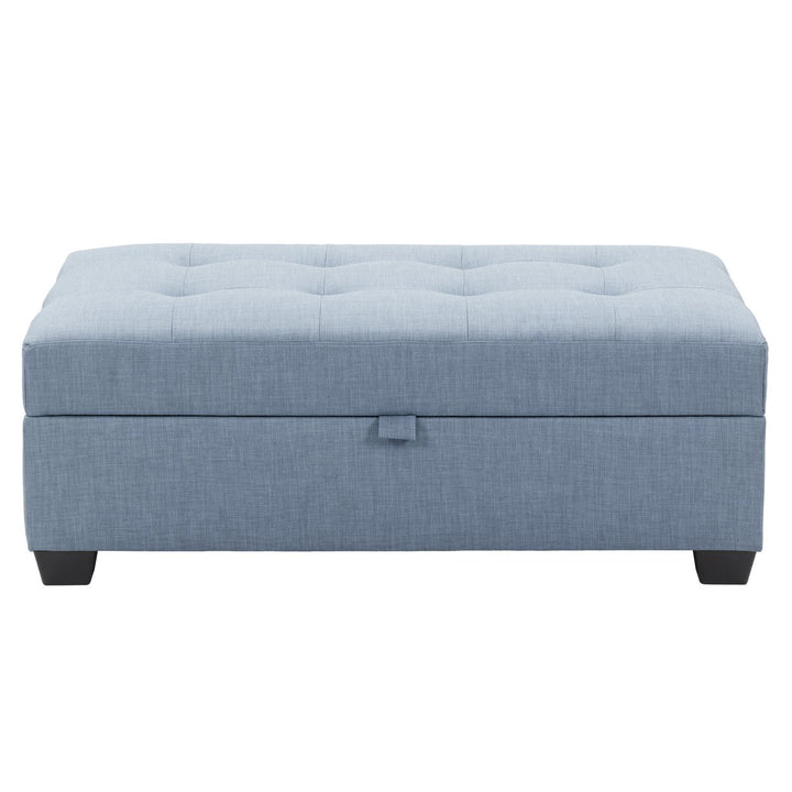 CorLiving Antonio Fabric Storage Ottoman Image 1