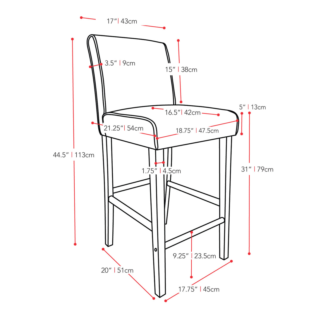 CorLiving Antonio PU Bar Height Barstool Image 4