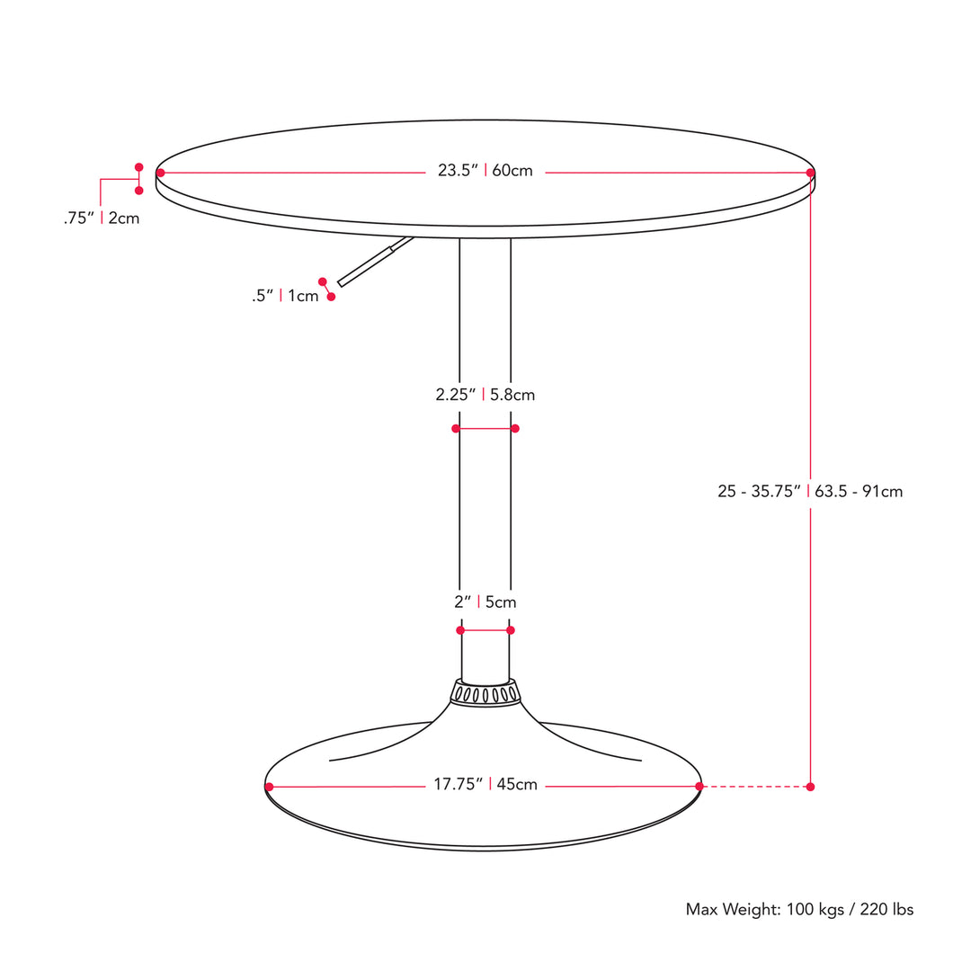 CorLiving Adjustable Round Bar Table Image 3