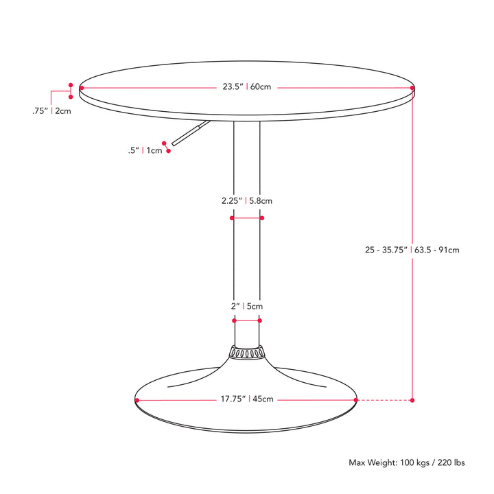 CorLiving Adjustable Round Bar Table Image 3
