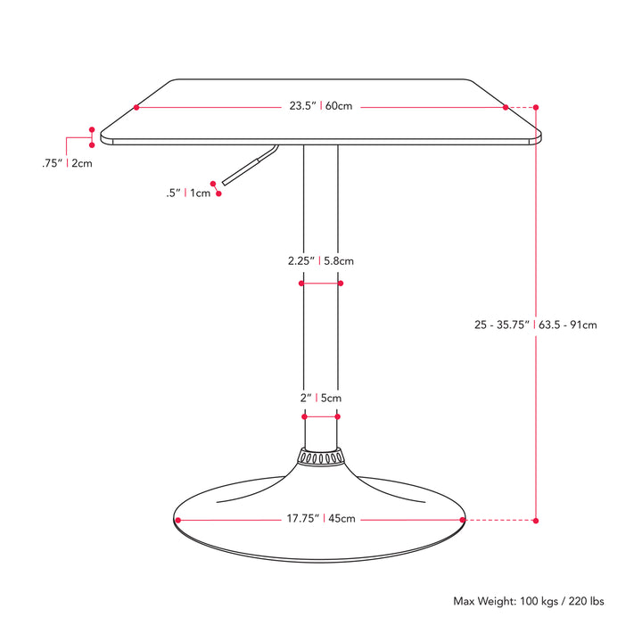 CorLiving Adjustable Square Bar Table Image 3