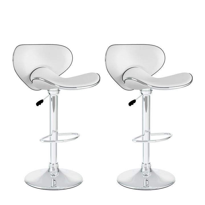 CorLiving Adjustable Curved Saddle Barstool, Set of 2 Image 1