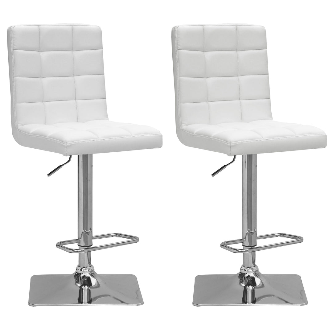 CorLiving Adjustable High Back Square Tufted Barstool, Set of 2 Image 6