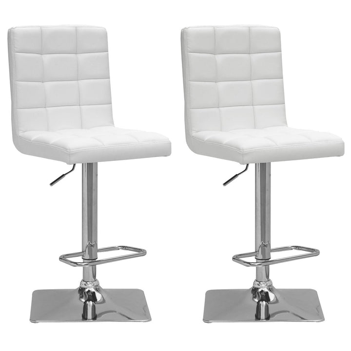 CorLiving Adjustable High Back Square Tufted Barstool, Set of 2 Image 1