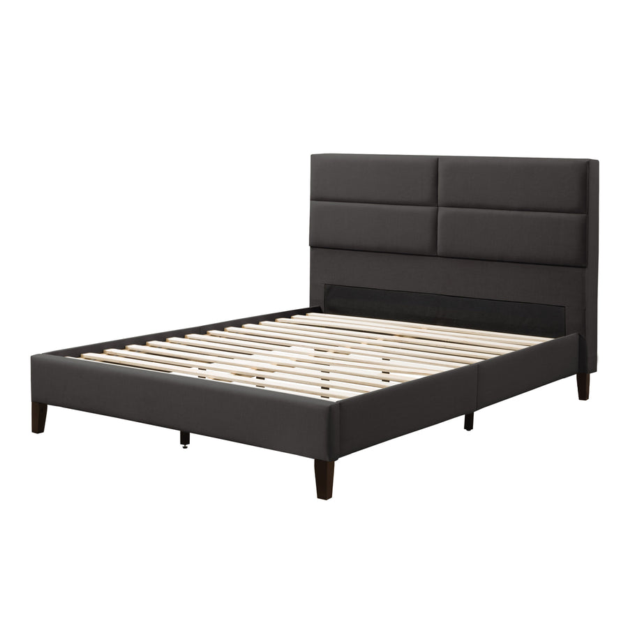 CorLiving Bellevue Upholstered Panel Bed, Double/Full Image 1