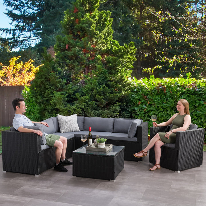 CorLiving Parksville Patio Sectional Set 7pc Image 3