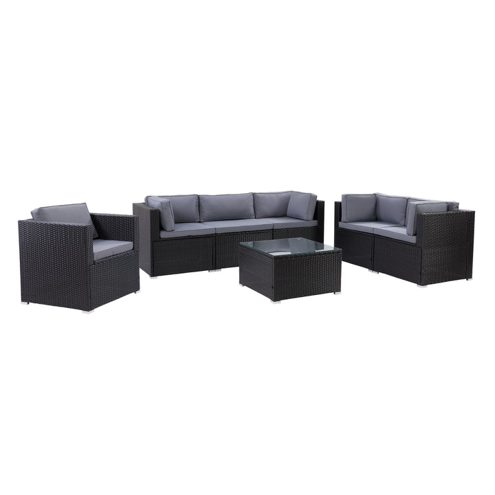 CorLiving Parksville Patio Sofa Sectional Set 7pc Image 2