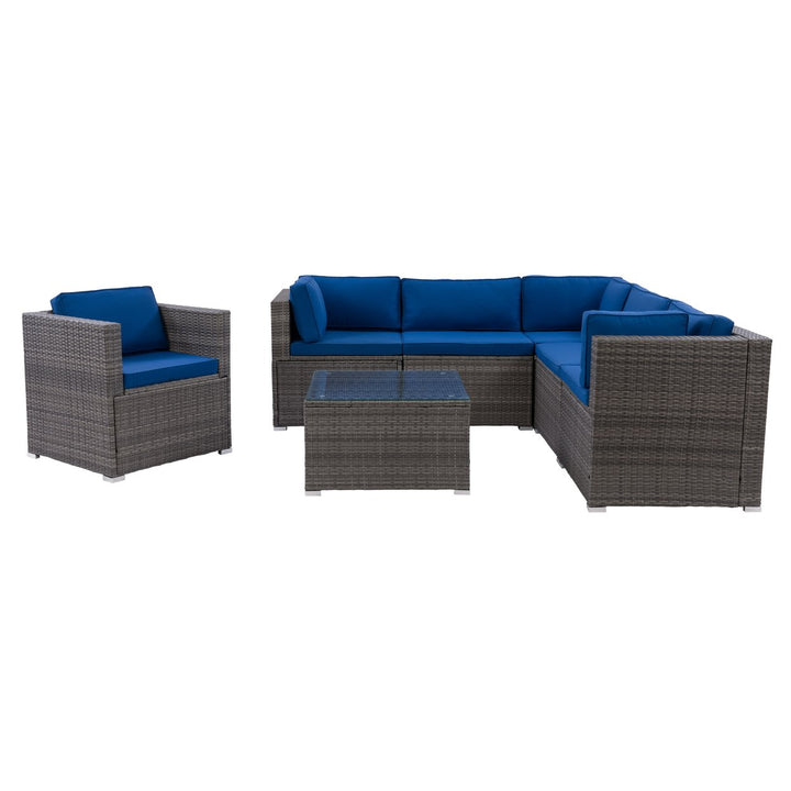 CorLiving Parksville Patio Sectional Set 7pc Image 6