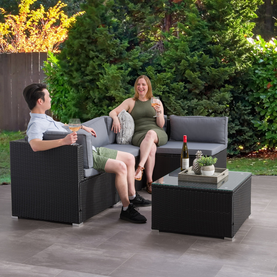 CorLiving Parksville Patio Sectional Set 5pc Image 3