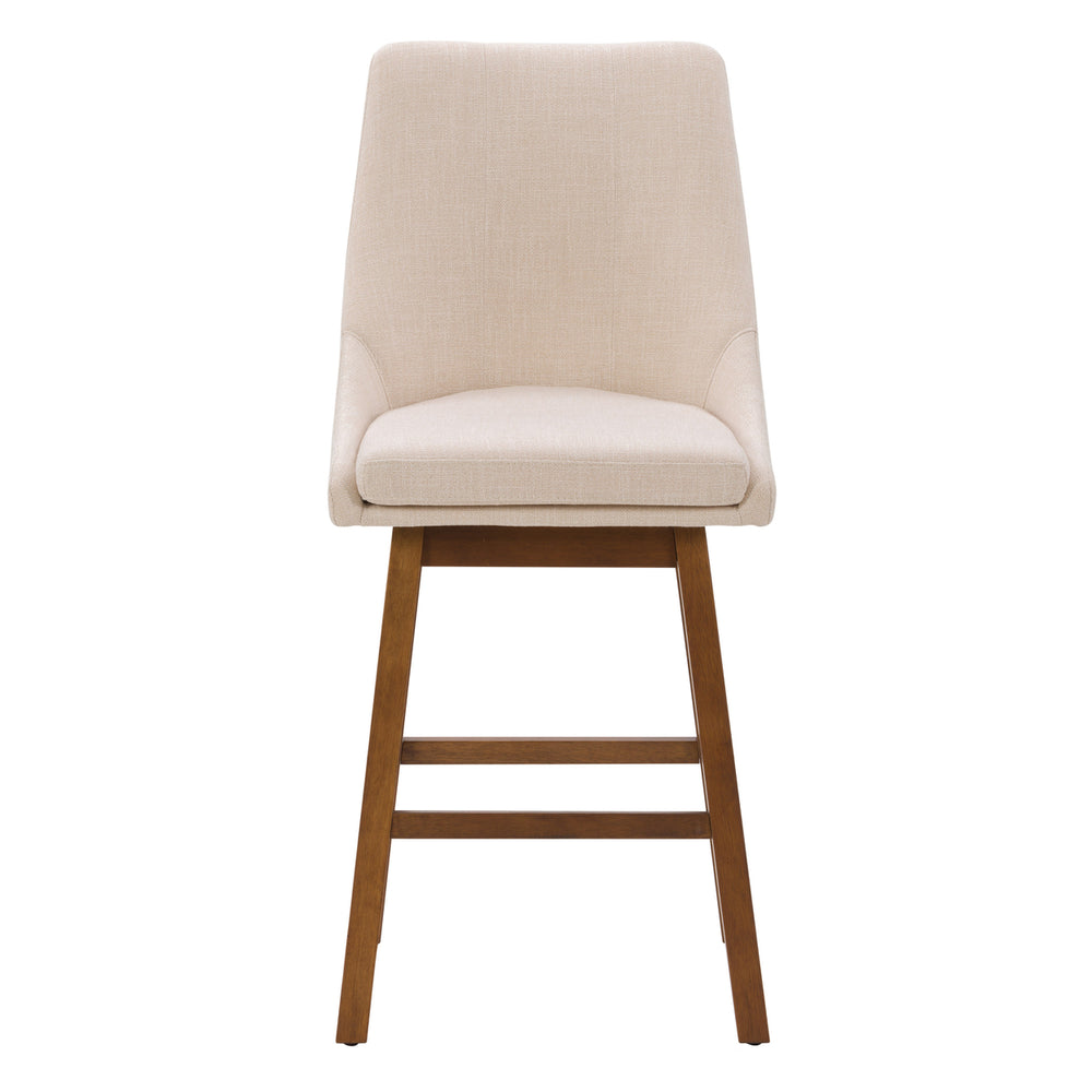 CorLiving Boston Formed Back Fabric Barstool, Beige, Set of 2 Image 2