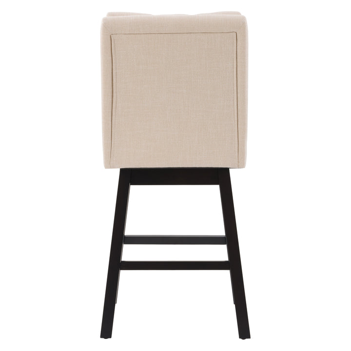 CorLiving Boston Tufted Fabric Barstool, Beige, Set of 2 Image 5