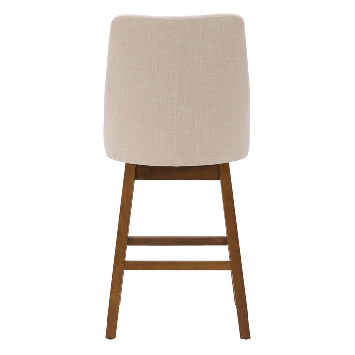 CorLiving Boston Formed Back Fabric Barstool, Beige, Set of 2 Image 5