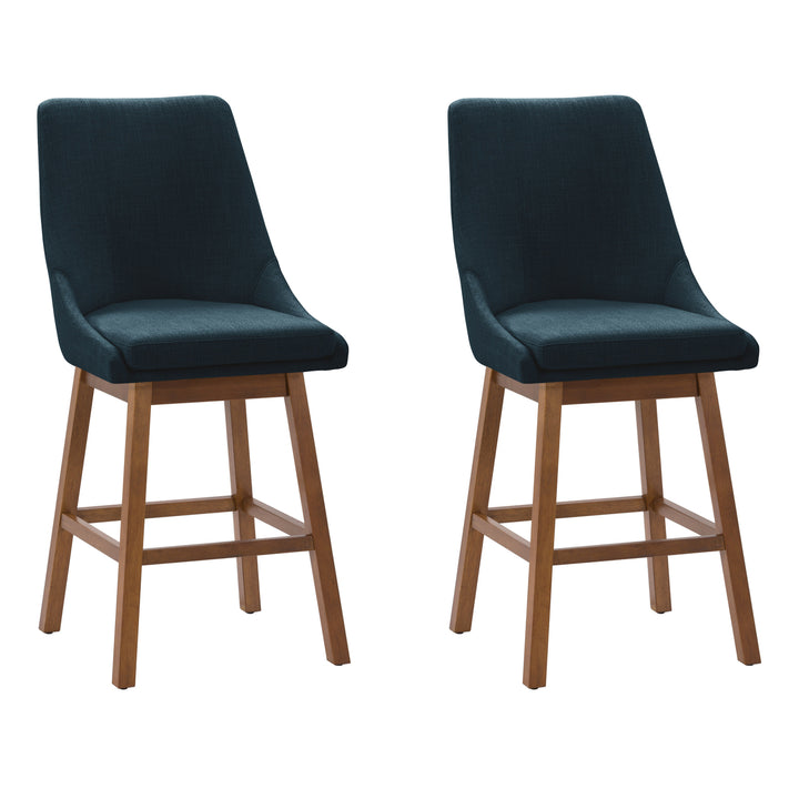 CorLiving Boston Formed Back Fabric Barstool, Beige, Set of 2 Image 7