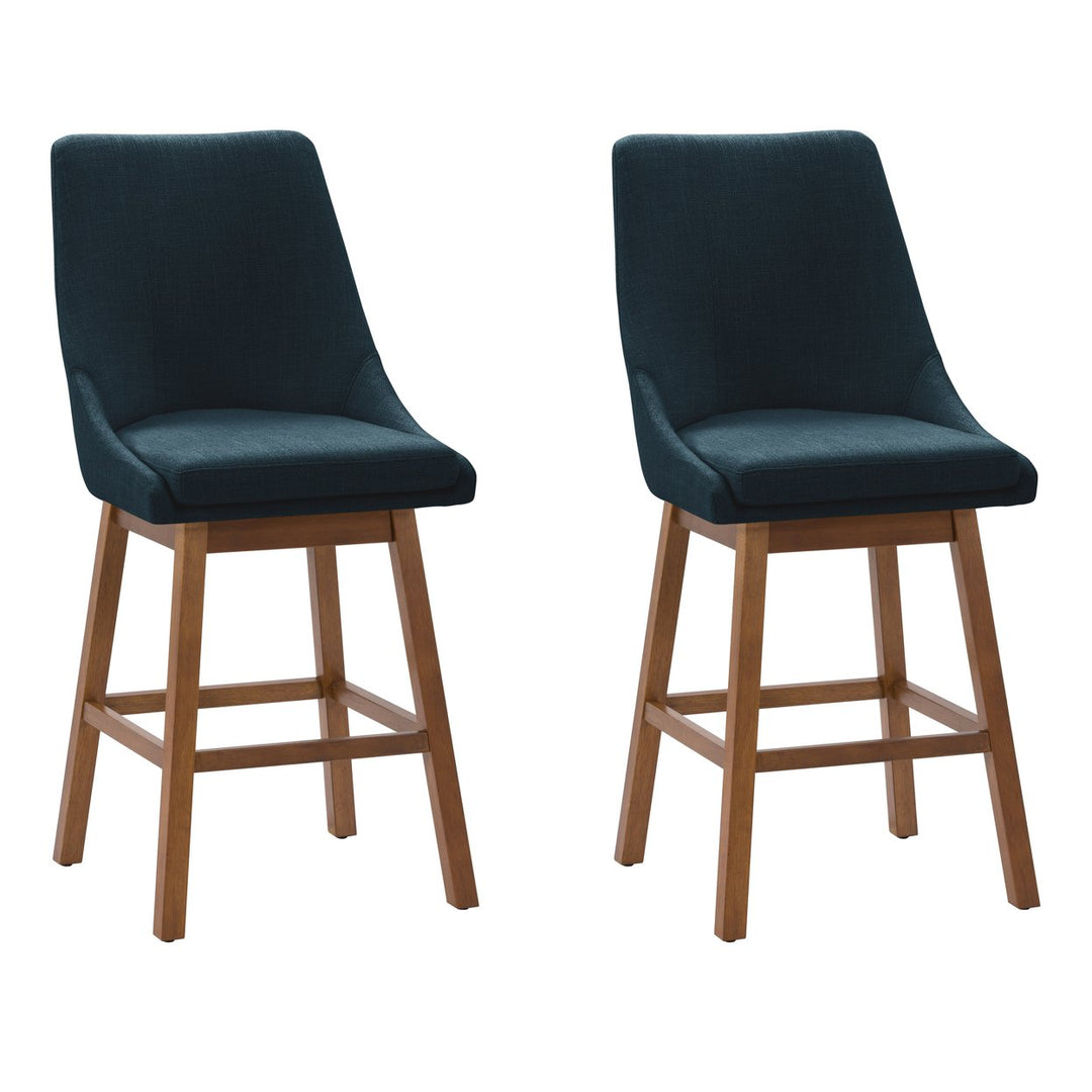 CorLiving Boston Formed Back Fabric Barstool, Beige, Set of 2 Image 1