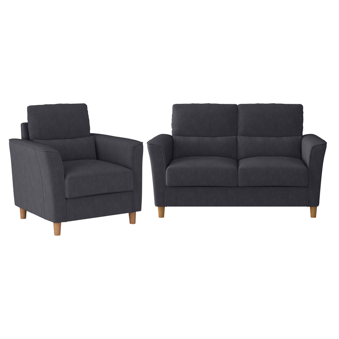 CorLiving Georgia Upholstered Loveseat Sofa and Accent Chair Set - 2pcs Image 1