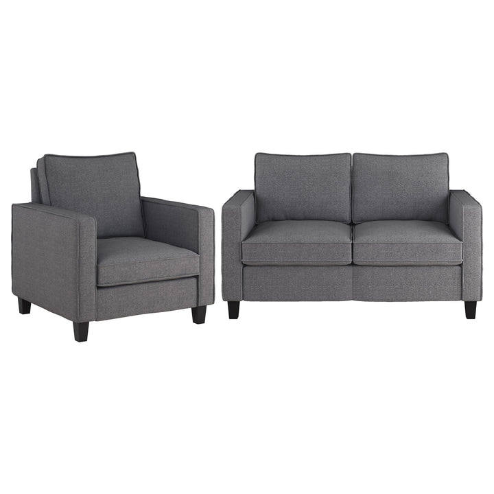 CorLiving Georgia Fabric Loveseat Sofa and Accent Chair Set - 2pcs Image 1