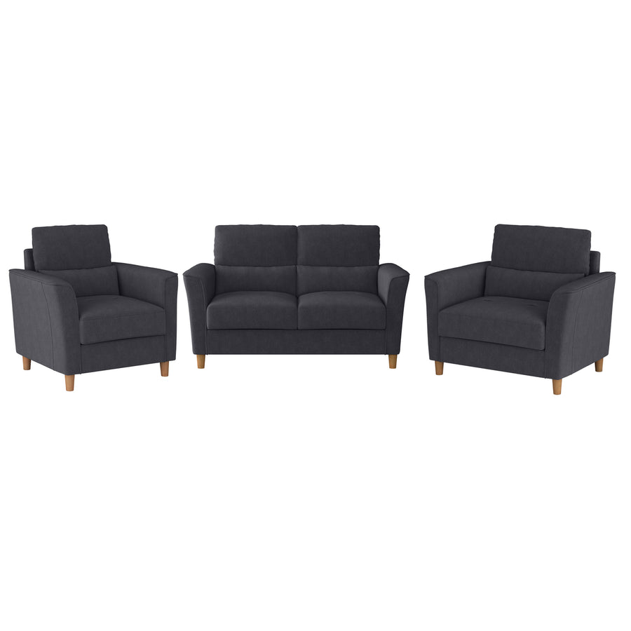 CorLiving Georgia Upholstered Loveseat Sofa and Accent Chair Set - 3pcs Image 1