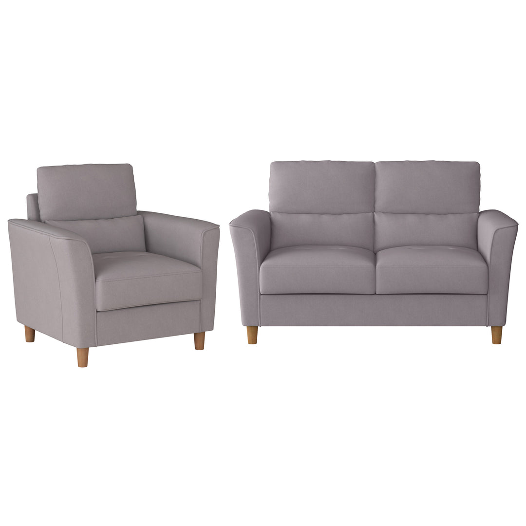 CorLiving Georgia Upholstered Loveseat Sofa and Accent Chair Set - 2pcs Image 6