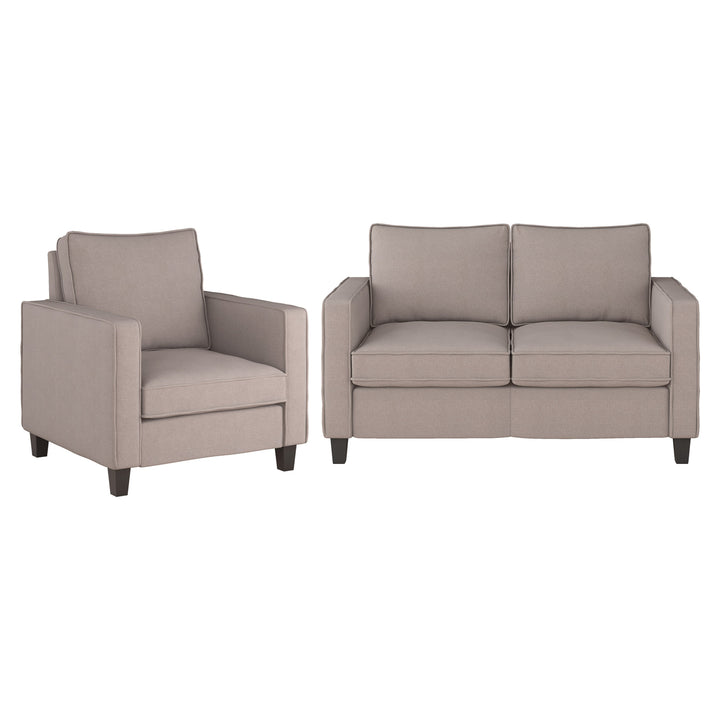 CorLiving Georgia Fabric Loveseat Sofa and Accent Chair Set - 2pcs Image 6