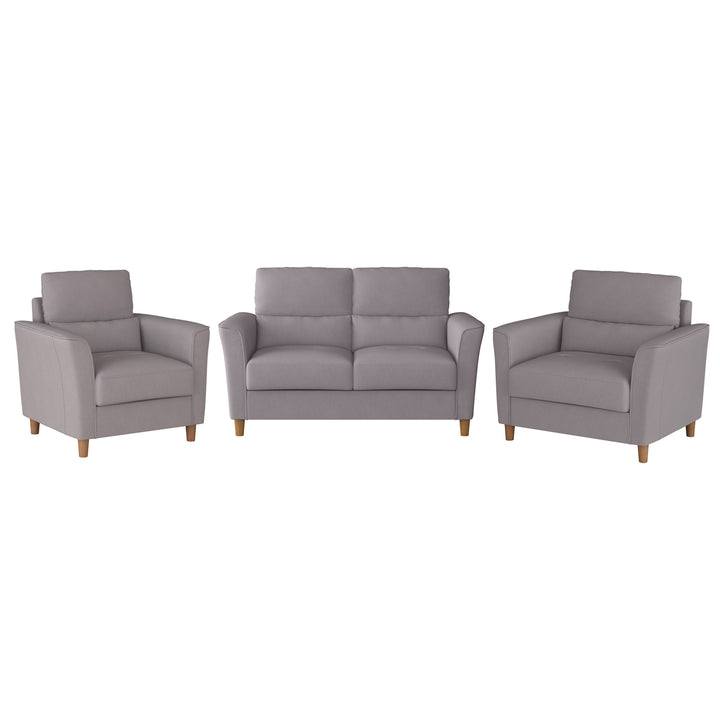 CorLiving Georgia Upholstered Loveseat Sofa and Accent Chair Set - 3pcs Image 6