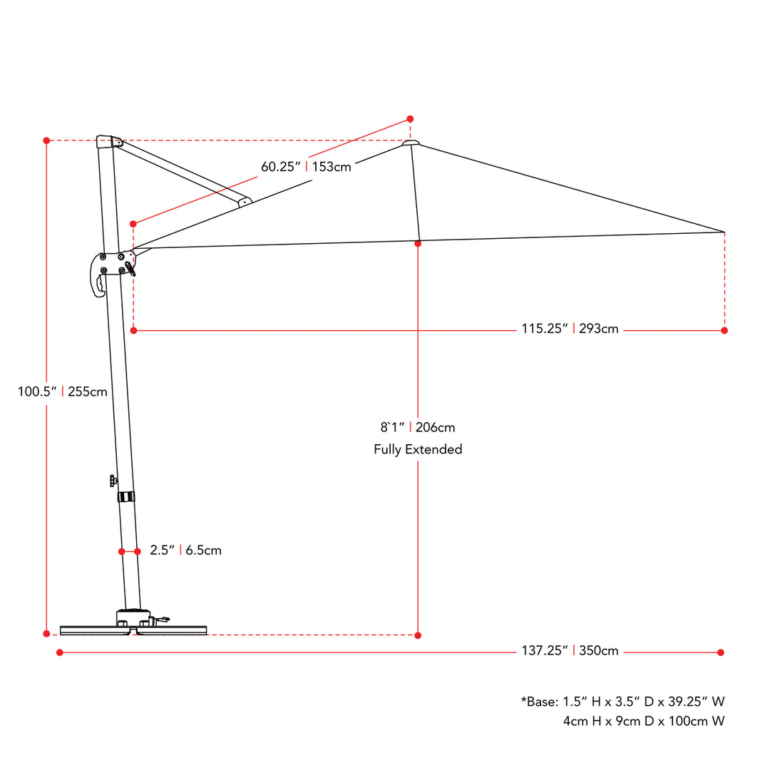 CorLiving Offset Tilting Patio Umbrella Image 5