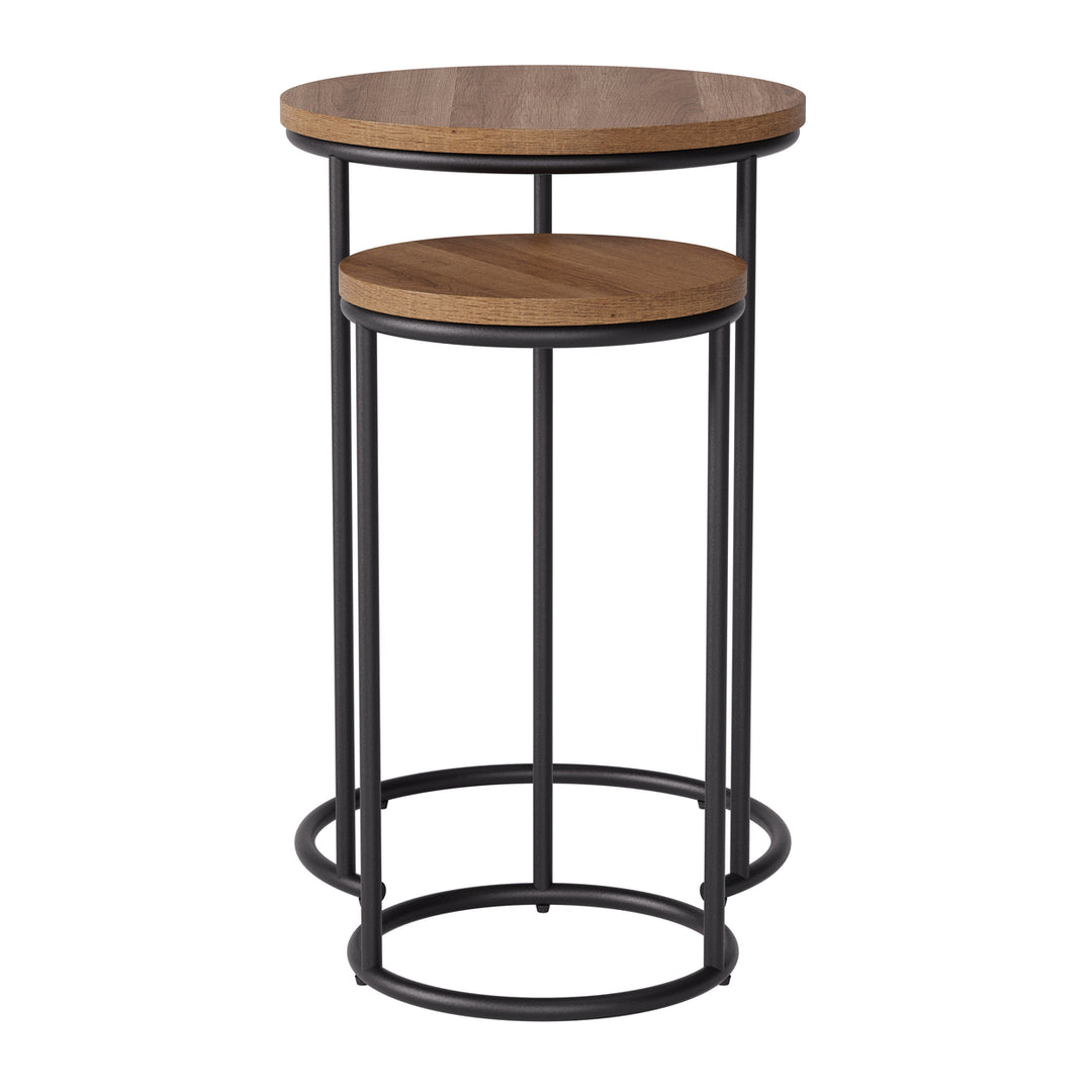 CorLiving Fort Worth Wood Grain Finish Nesting Side Table Image 4