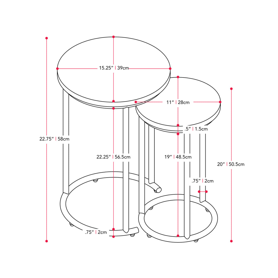 CorLiving Fort Worth Wood Grain Finish Nesting Side Table Image 5