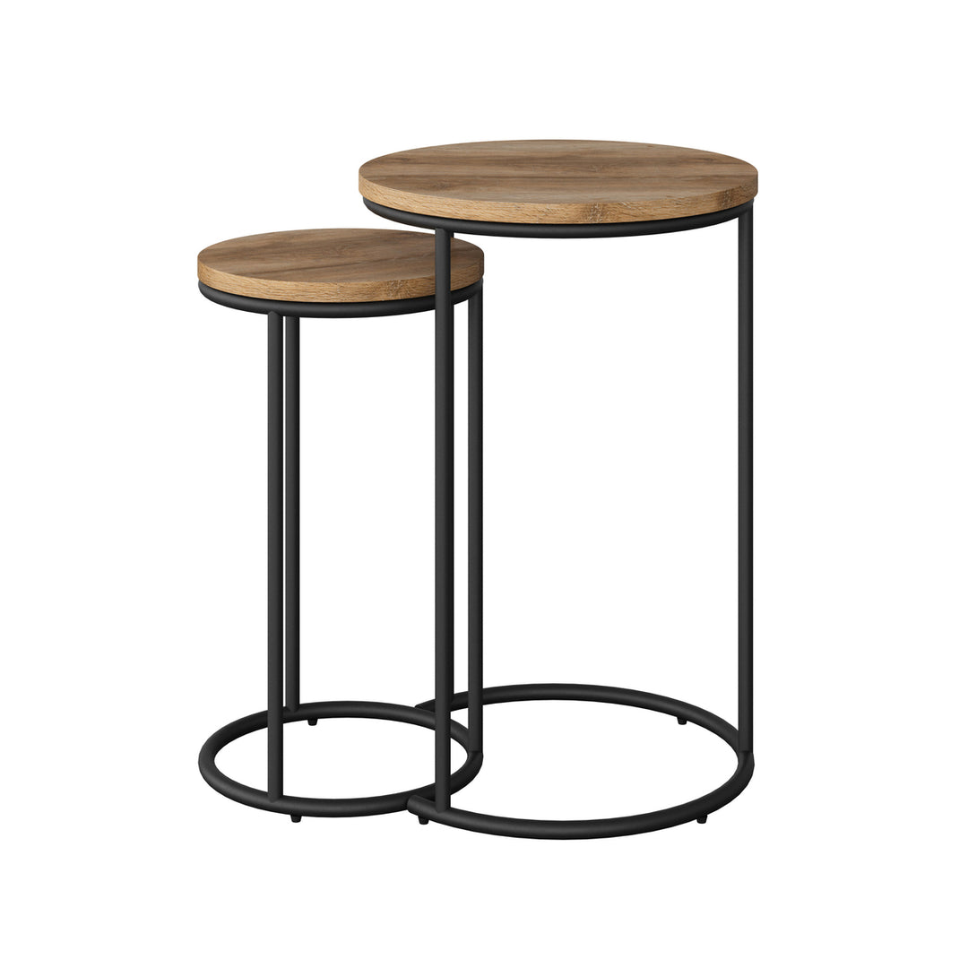 CorLiving Fort Worth Wood Grain Finish Nesting Side Table Image 6