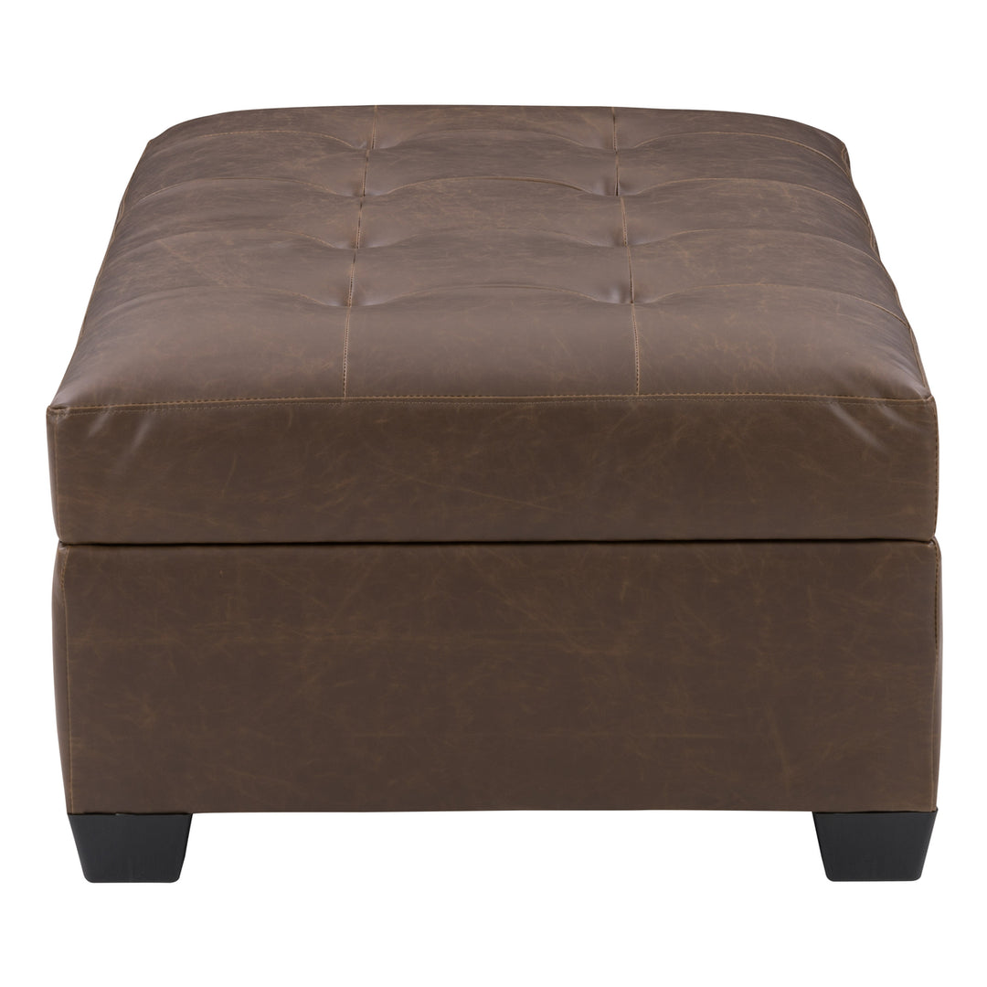 CorLiving Antonio Tufted Storage Ottoman, Dark Brown Image 5