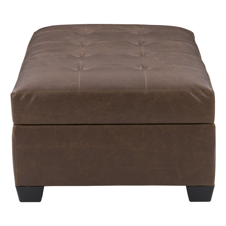 CorLiving Antonio Tufted Storage Ottoman, Dark Brown Image 5