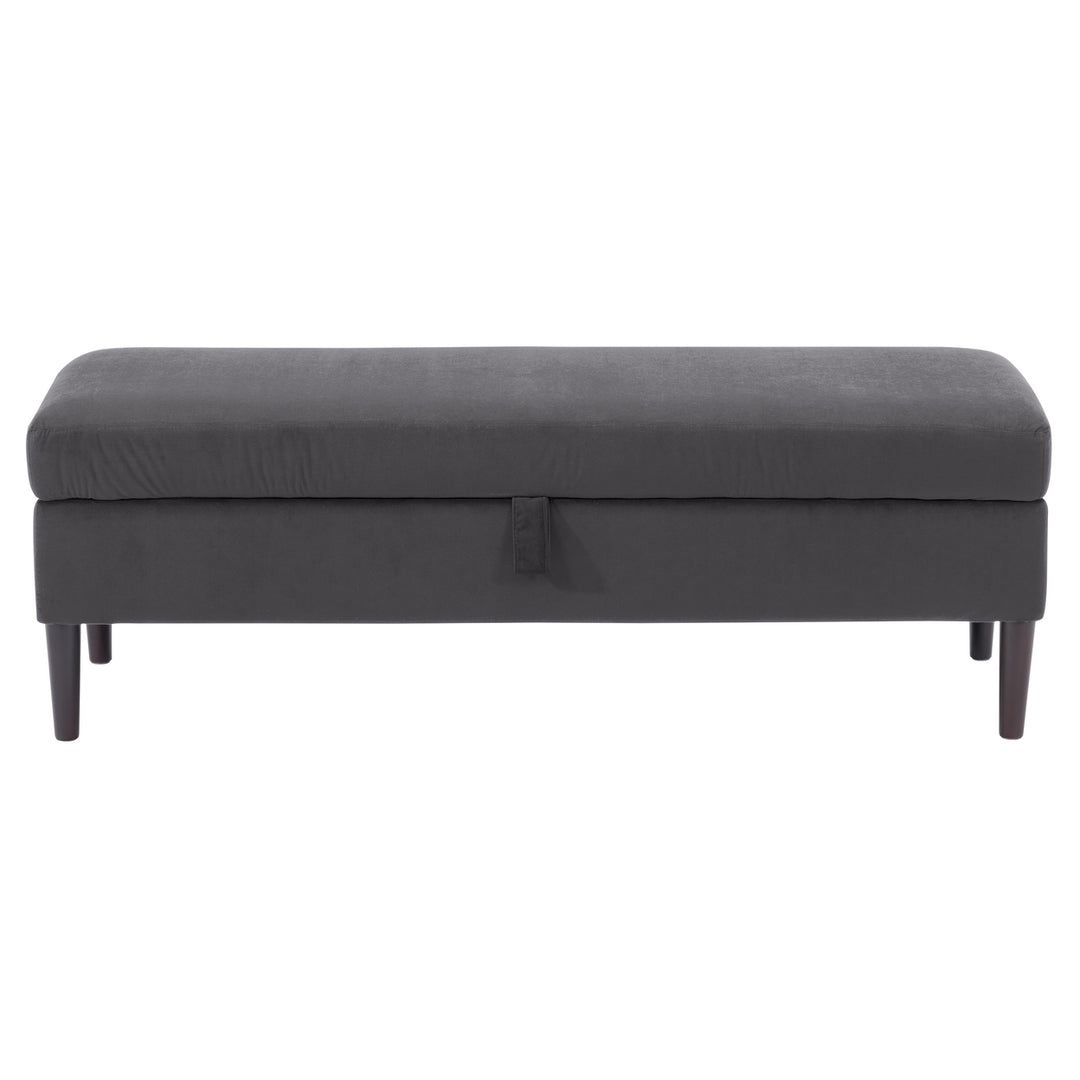 CorLiving Perry Velvet Storage Ottoman Image 1