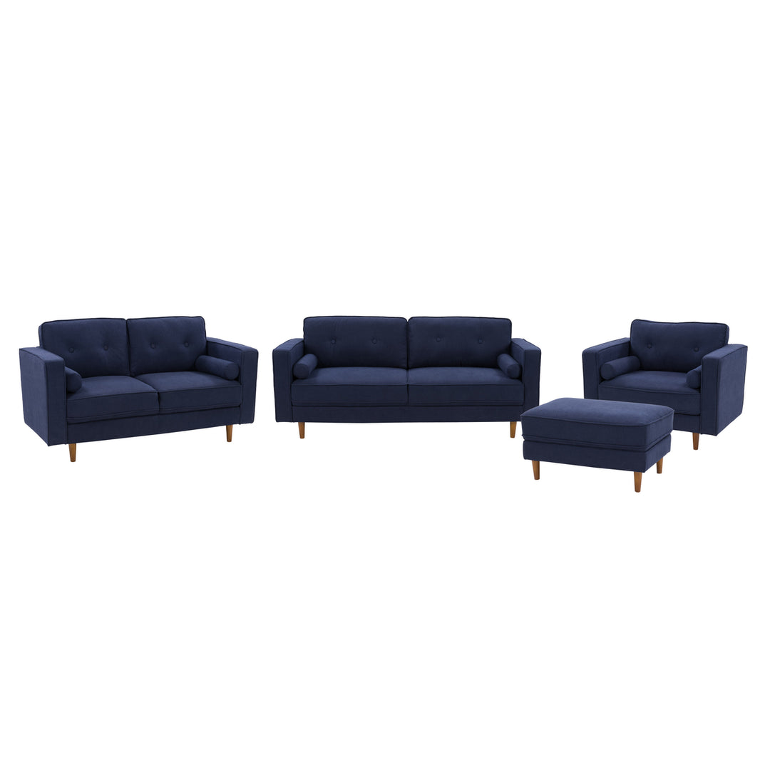 CorLiving Mulberry Fabric Upholstered Modern Sofa, Loveseat and Accent Chair Set -4pcs Image 6