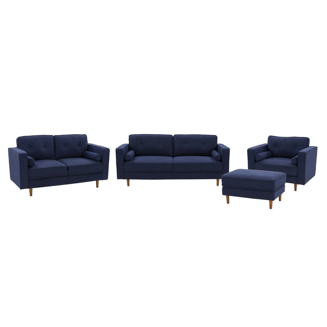 CorLiving Mulberry Fabric Upholstered Modern Sofa, Loveseat and Accent Chair Set -4pcs Image 1