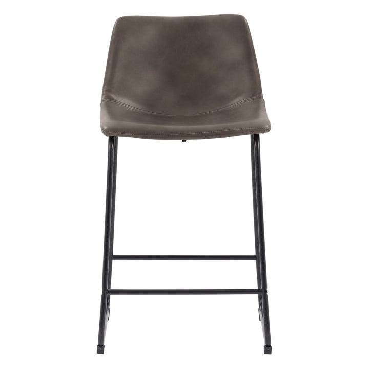 CorLiving Modern Mid Back Counter Height Distressed Barstool, Set of 2 Image 2